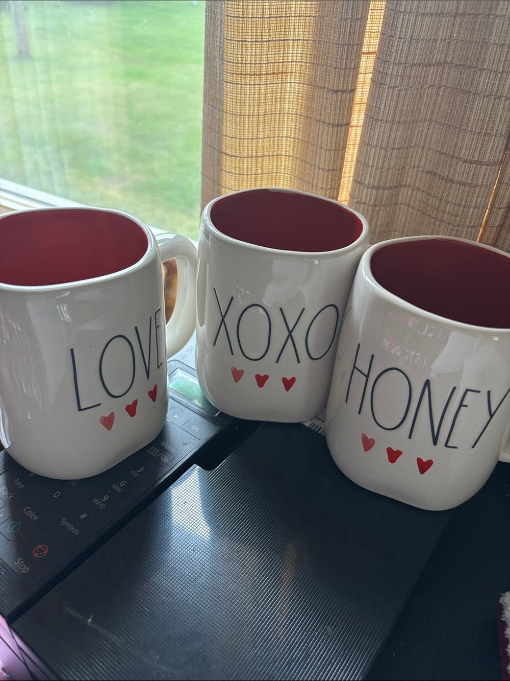 LOVE XOXO HONEY Ceramic Mug Set by Rae Dunn